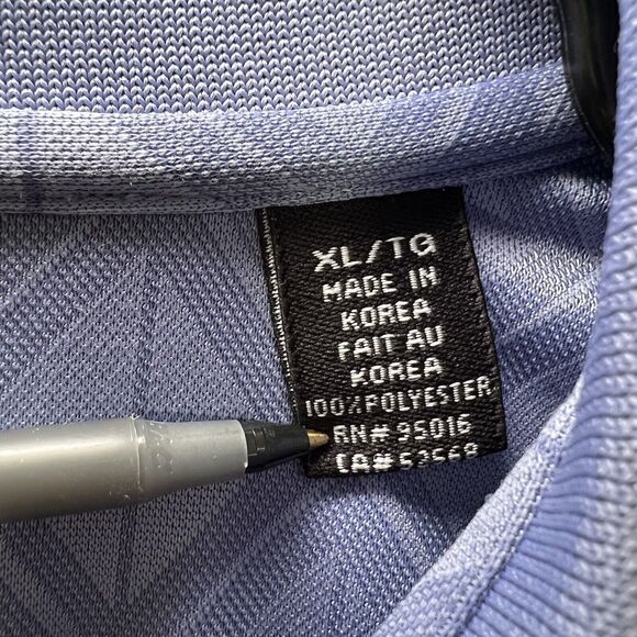 Straight Down Tullymore Golf Polo Mens Size XL Blue Geometric Diamonds Embroider - Picture 8 of 12